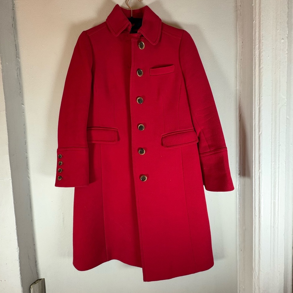 Vintage J. Crew double-cloth Vibrant Red Wool Coat